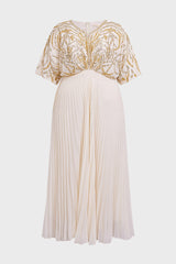 Curveins Plus Size V-Neck Sequin Glitter High-Low Maxi Dress