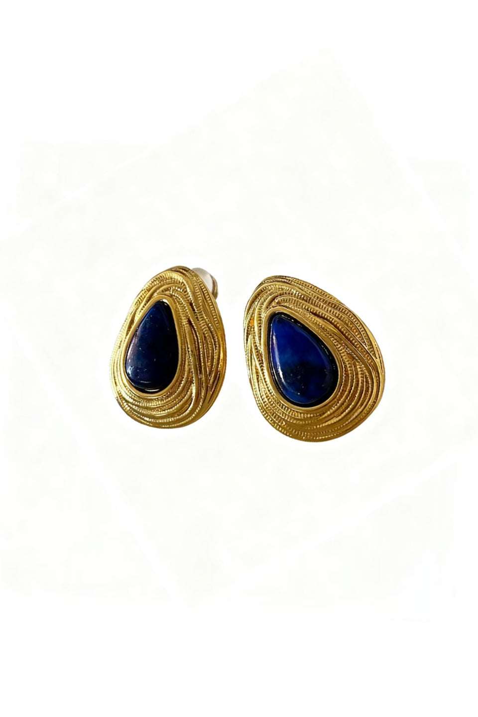 Curveins Vintage French Lapis Lazuli Drop Earrings
