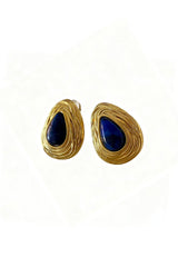 Curveins Vintage French Lapis Lazuli Drop Earrings