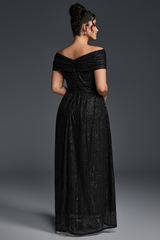 Curveins Plus Size V-Neck Sequin Maxi Dress