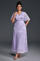 Curveins Plus Size Black Lace Maxi Dress for Evening Wear & Formal Events
