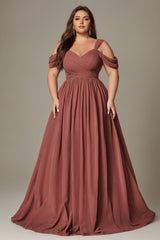 Curveins Plus Size Sleeveless V Neck Ruched Waist Flowing Elegant Maxi Dress