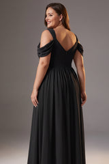 Curveins Plus Size Sleeveless V Neck Ruched Waist Flowing Elegant Maxi Dress