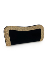 Curveins Velvet Rhinestone Magnetic Closure Evening Bag