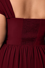 Curveins Plus Size Asymmetric One-Shoulder Sequin Side-Slit Maxi Dress