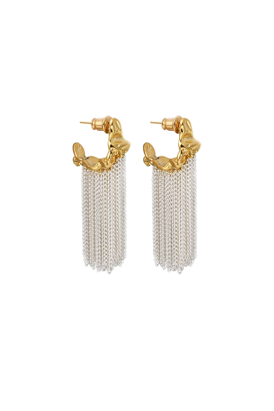 Curveinse Minimalist Metal Geometric Chain Tassel Earrings