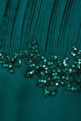 Curveins Plus Size Crew Neck Long Sleeve Pleated Midi Dress