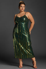 Curveins Plus Size Sequin Sleeveless Maxi Dress