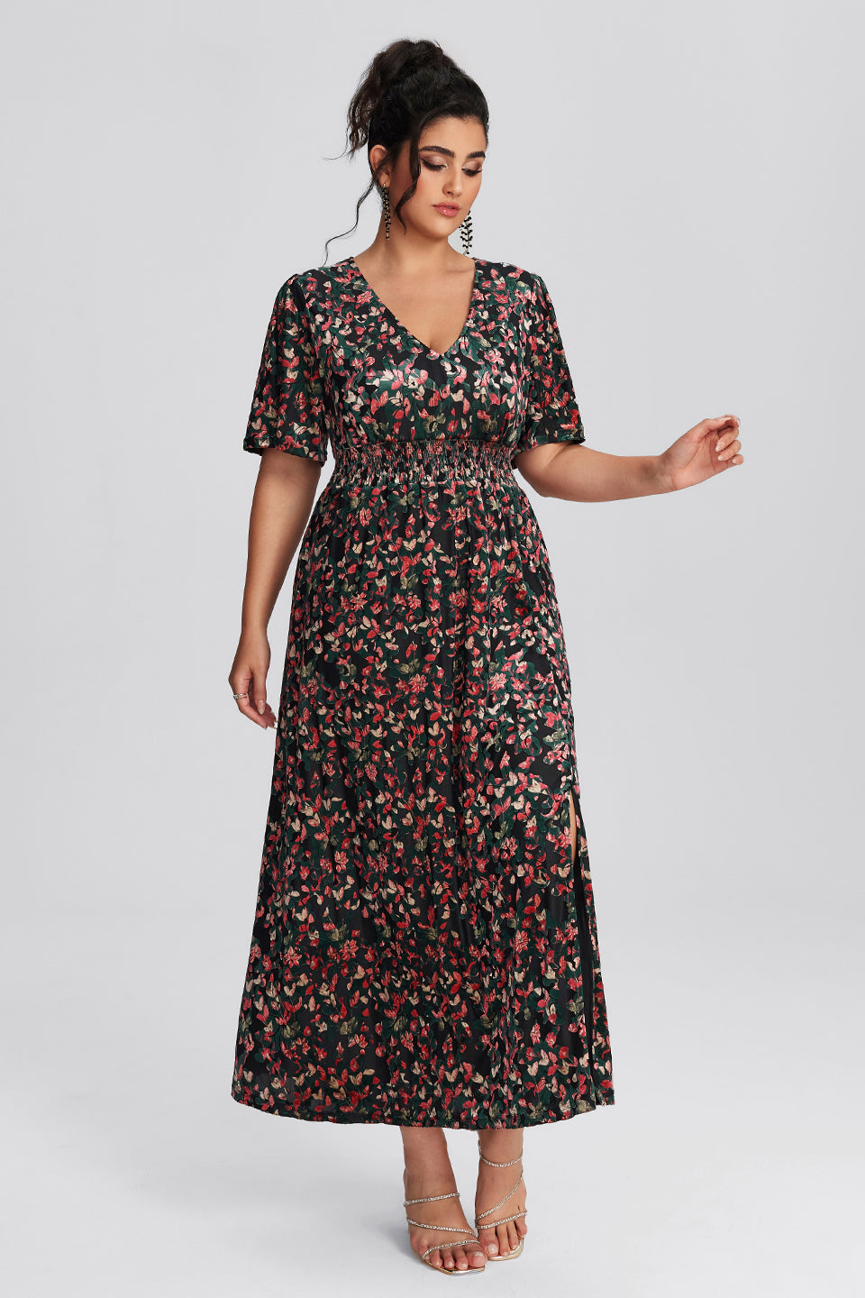 Plus Size Floral Dresses front2