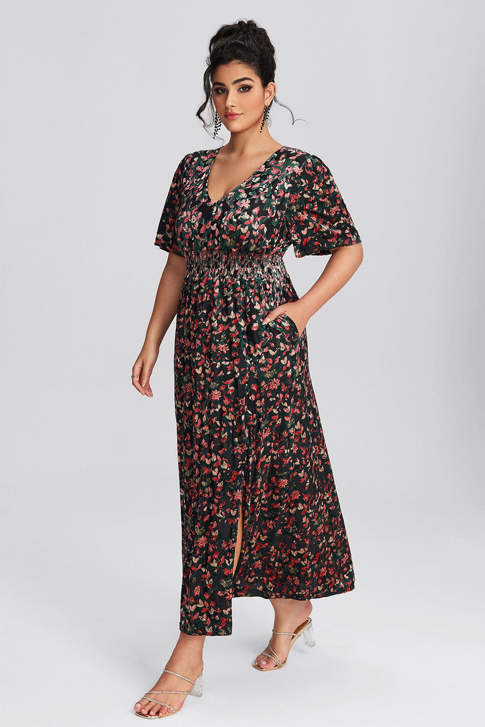 Plus Size Floral Dresses front3