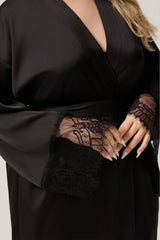 Curveins Plus Size Lace Detail Top and Skirt Sleepwear Set, Sophisticated Comfortable Nightwear