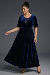 Curveins Plus Size Off-Shoulder One Side Tie Bodycon Maxi Dress