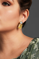 Curveins Colorful Zircon Geometry Earrings