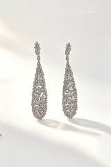 Curveinse Luxury Sparkling Zirconia Long Drop Earrings