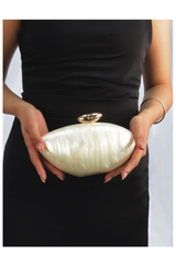 Curveins Trendy Bullet-Shaped Sleek Metallic Finish and Compact Design Evening Bag