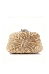 Curveins Ruched Satin Clutch Bag with Crystal Detailing for Weddings
