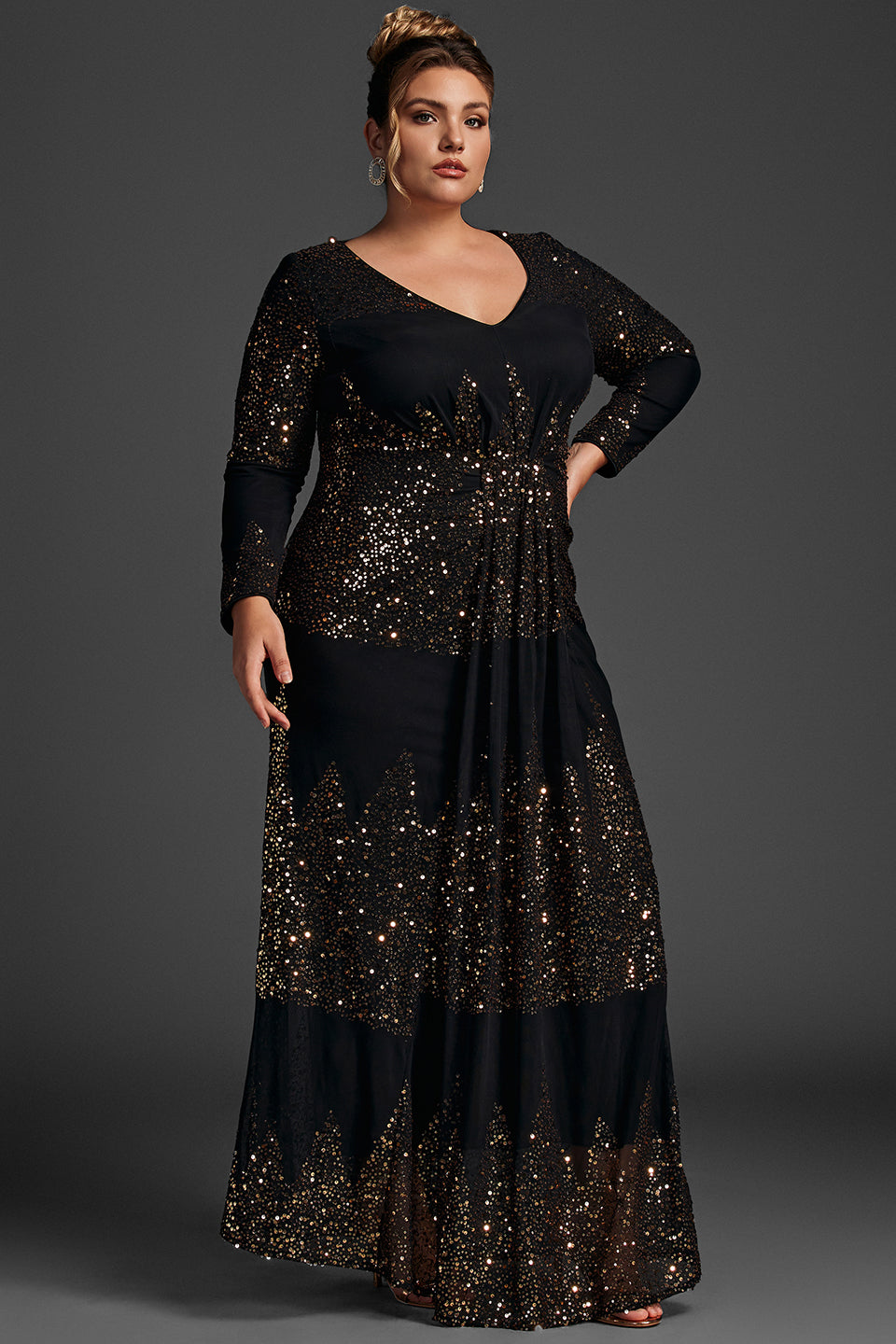 Curveins Plus Size Sequin Maxi Dress