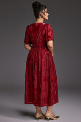 Curveins Plus Size Velvet Plain Maxi Dress