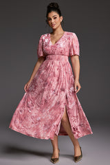 Curveins Plus Size Velvet Plain Maxi Dress