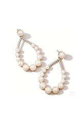 Curveins Dramatic-Rhinestone-Pearl Oversized-Teardrop-Hoop Earring