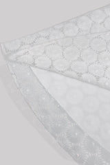 Curveins Plus Size Lace Hollow Detail Round Neck Short Sleeve Waist Defining Midi Dress