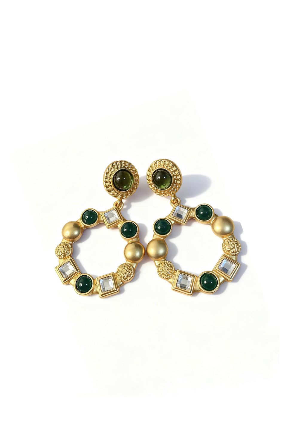 Curveins Retro 3D Relief Glass Earrings