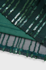 Curveins Plus Size V Neck Long Sleeve Sequin Maxi Dress