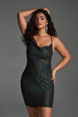 Curveins Plus Size Dazzling Sequin Strappy Sexy Bodycon Dress