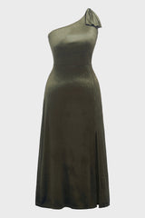 Curveins Plus Size One-Shoulder Slit Maxi Dress