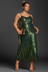 Curveins Plus Size Sequin Sleeveless Maxi Dress