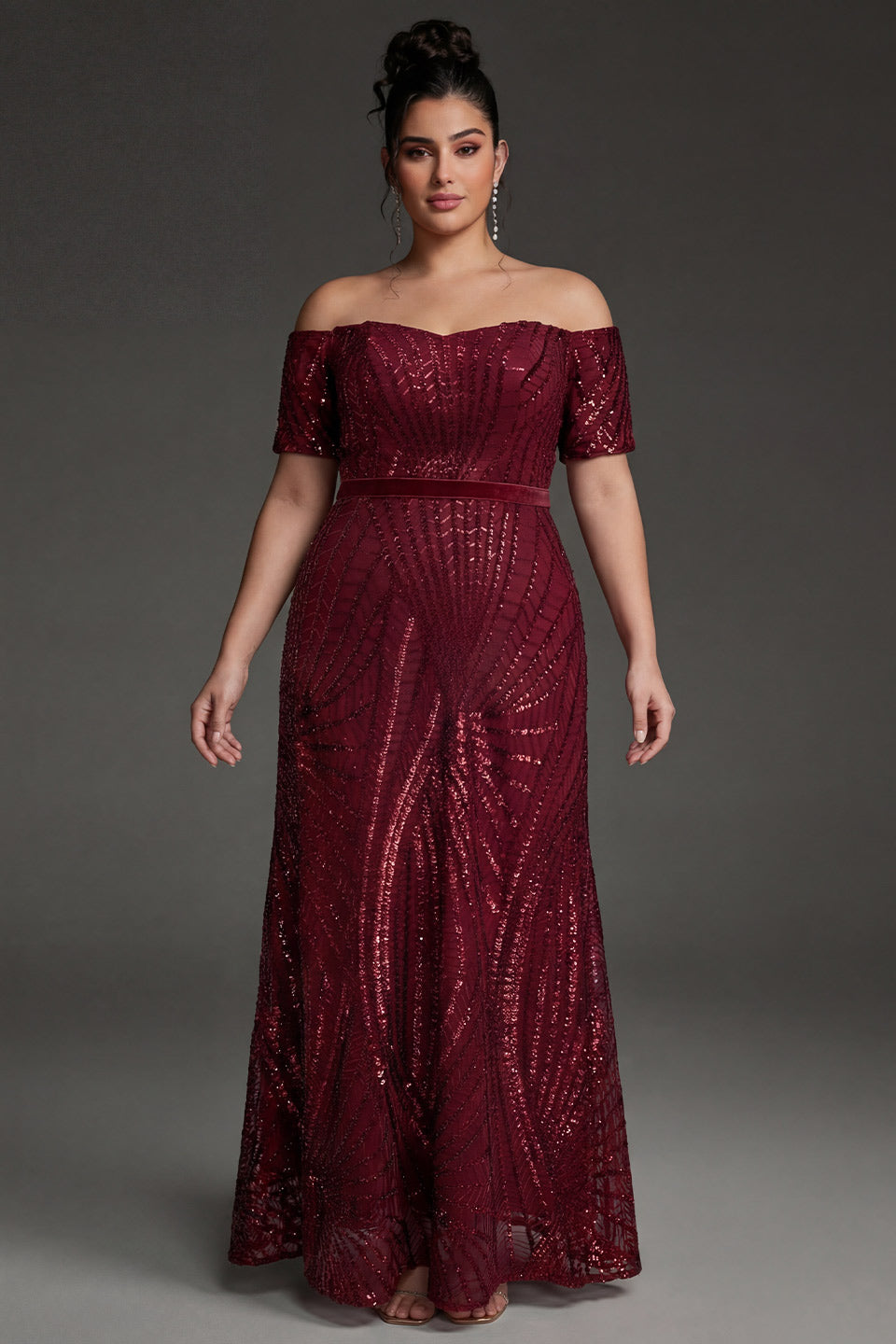 plus size burgundy sequin dress Curveins Off-Shoulder Waist Cinched Striped Maxi Evening 28/5X / Champagne Color:Black Gold occasion: perfect for throughout pregnancy The magician 🪄 ✨