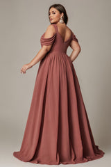 Curveins Plus Size Sleeveless V Neck Ruched Waist Flowing Elegant Maxi Dress