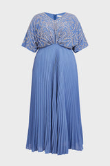 Curveins Plus Size V-Neck Sequin Glitter High-Low Maxi Dress