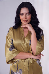 Curveins Plus Size Ice Silk Breathable Soft Cooling Summer Night Robe