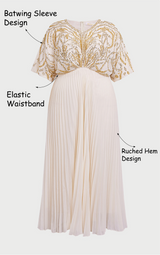 Curveins Plus Size V-Neck Sequin Glitter High-Low Maxi Dress