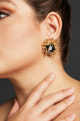 Curveins Vintage Resin-Inlaid Stud Earrings