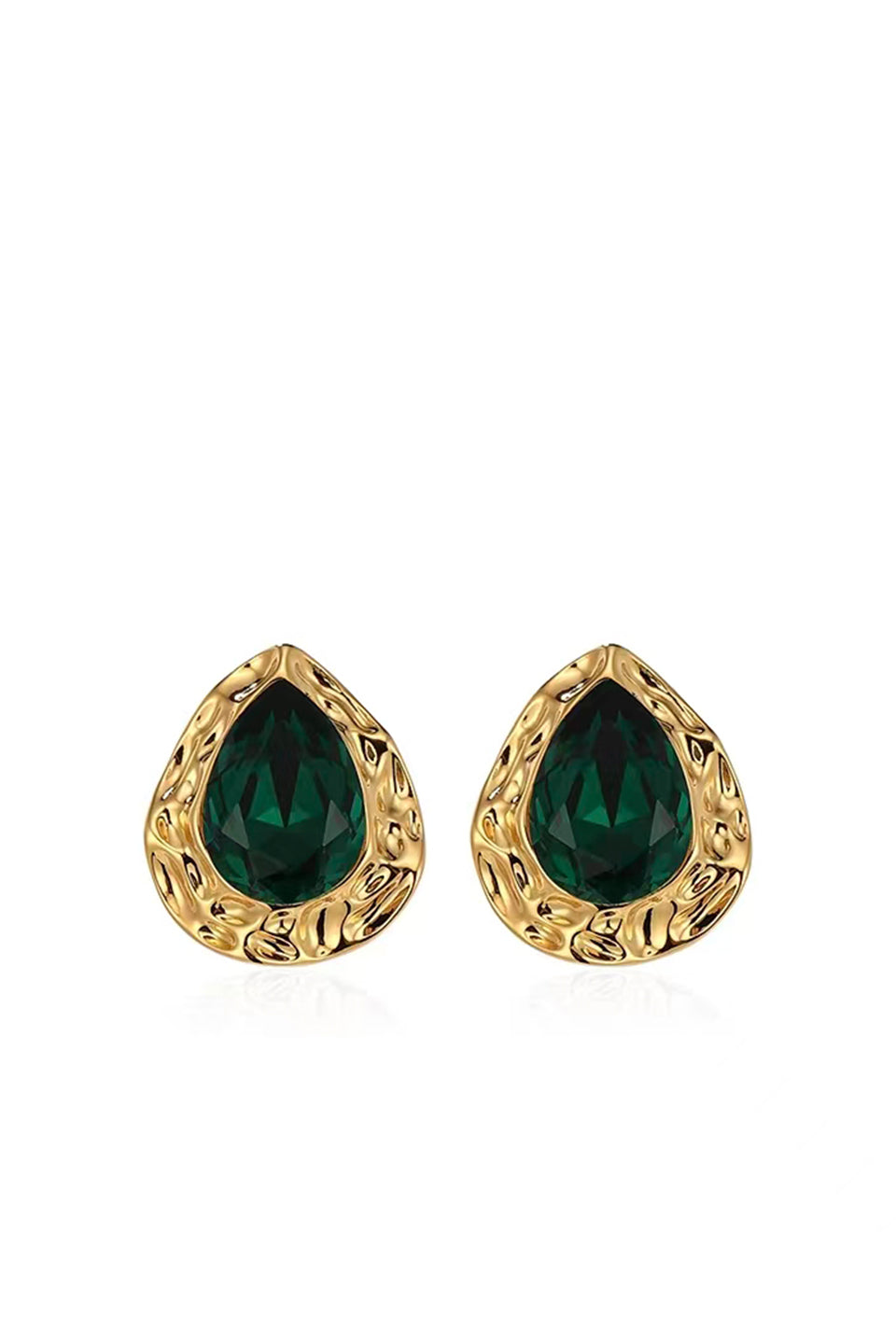 Curveins Vintage-Inspired Emerald Teardrop Earrings