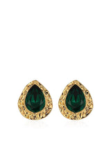 Curveins Vintage-Inspired Emerald Teardrop Earrings