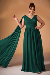 Curveins Plus Size V-Neck Backless High-Waist A-Line Sequin Maxi Dress