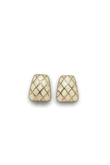 Curveins Vintage Geometric-Enamel Earring with Green Rhombus Texture