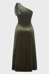 Curveins Plus Size One-Shoulder Slit Maxi Dress