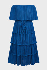 Curveins Plus Size Off-Shoulder Pleated Tiered Maxi Dress