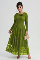 Curveins Plus Size Flowing Solid and Printed Panel Pleated Midi Skirt