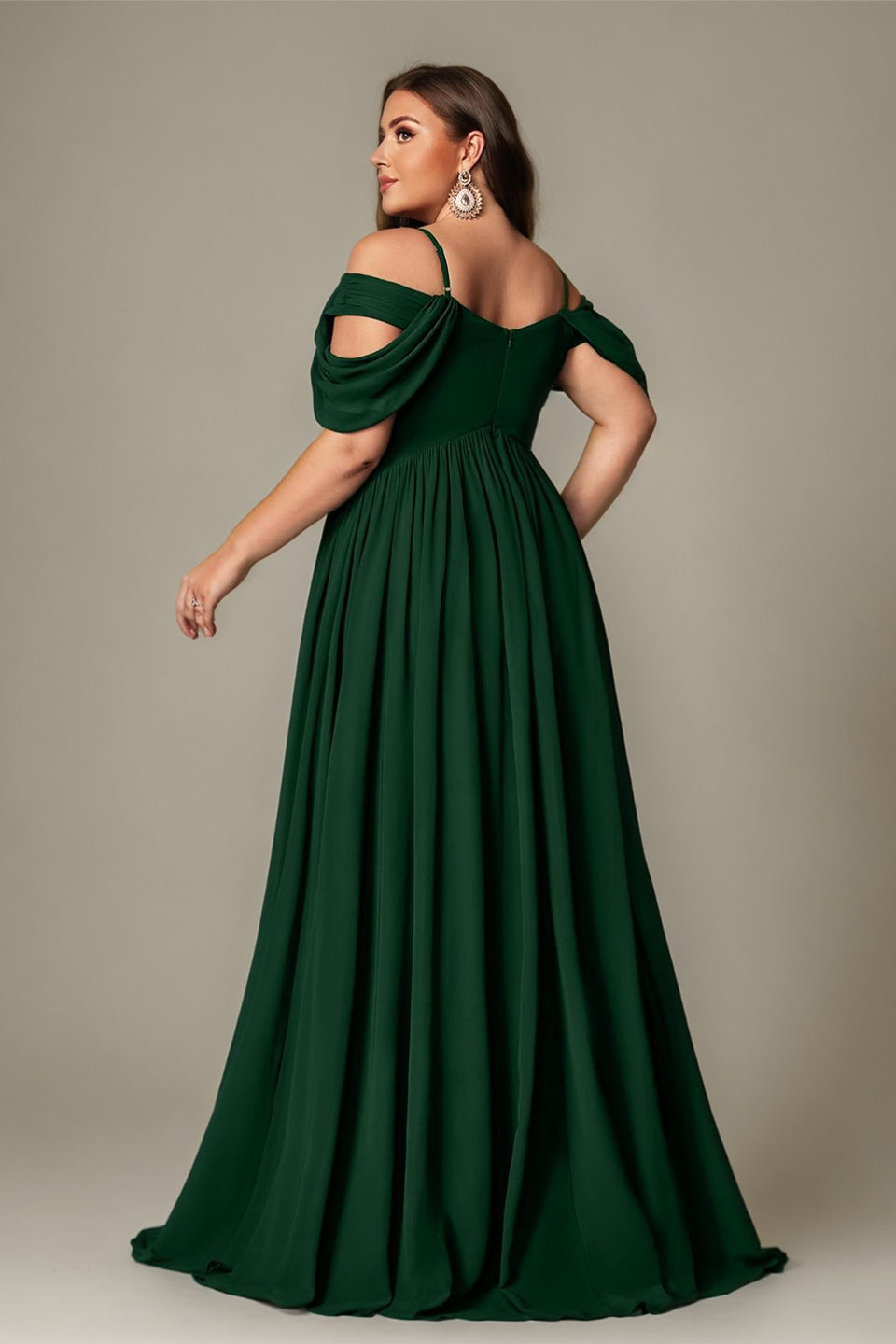 Curveins Plus Size Off-Shoulder Short Sleeve A-Line Maxi Dress
