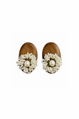 Curveinse Floral Seed Bead Wooden Boho Statement Earrings