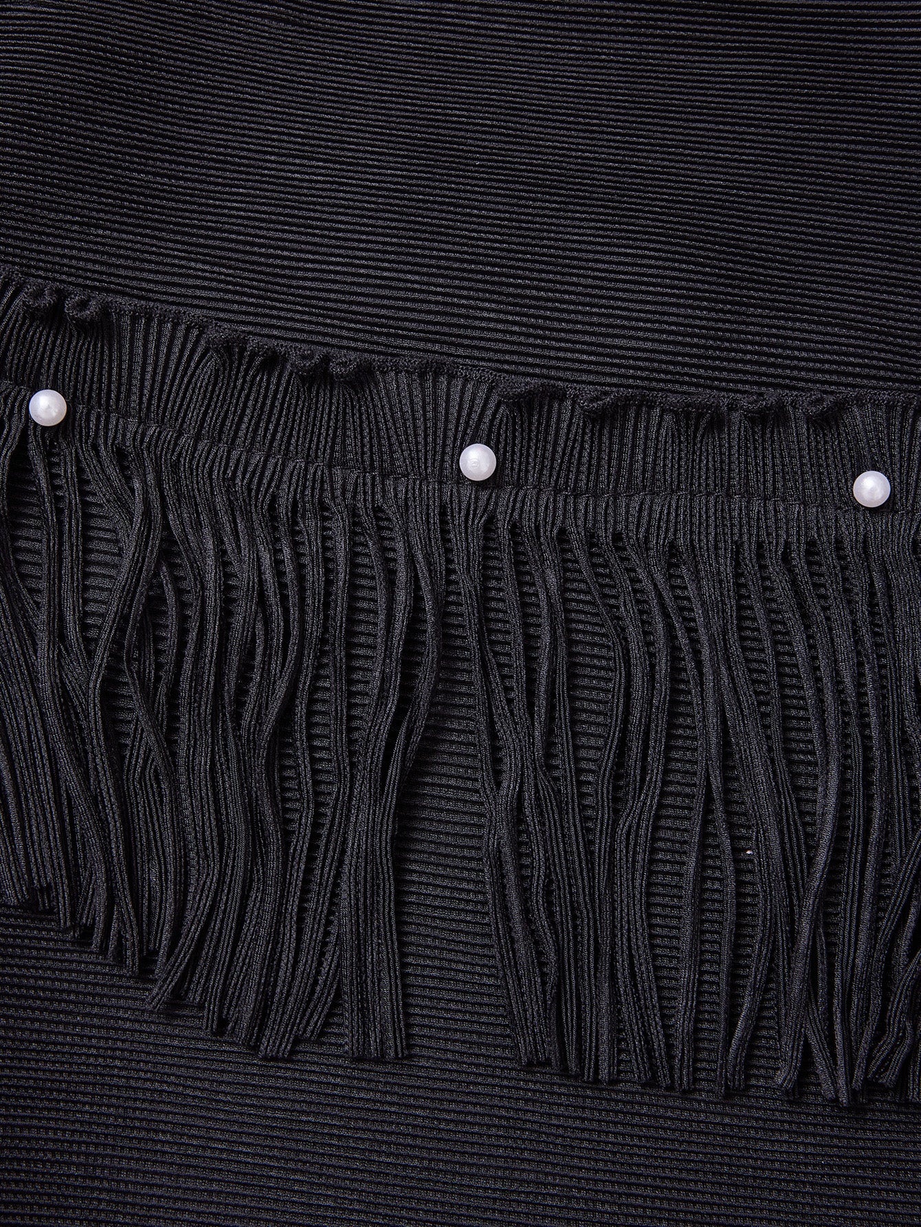 Curveins Plus Size Round Neck Fringe Detail Elegant Loose Pleated Midi Dress