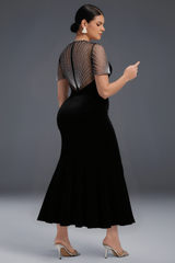 Curveins Plus Size Round Neck Sequin Mermaid Maxi Dress