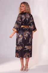 Curveins Plus Size Ice Silk Breathable Soft Cooling Summer Night Robe