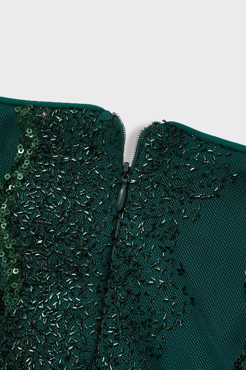 Curveins Plus Size V-Neck Sequin Balloon Sleeve Back-Slit Elegant Evening Maxi Dress