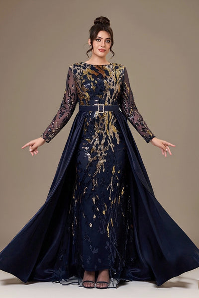 Turquoise Camo Wedding Evening Gowns Camouflage Sequin Dress Arabic Gold  Sequined Sheath Prom Dress R&W 2024